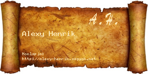 Alexy Henrik névjegykártya