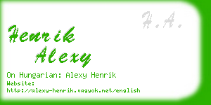 henrik alexy business card